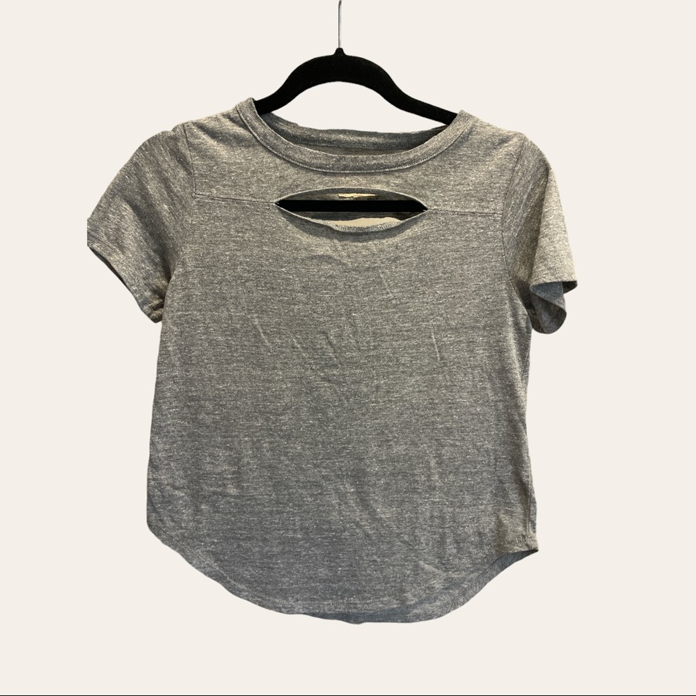 Gray Cut-out Tee